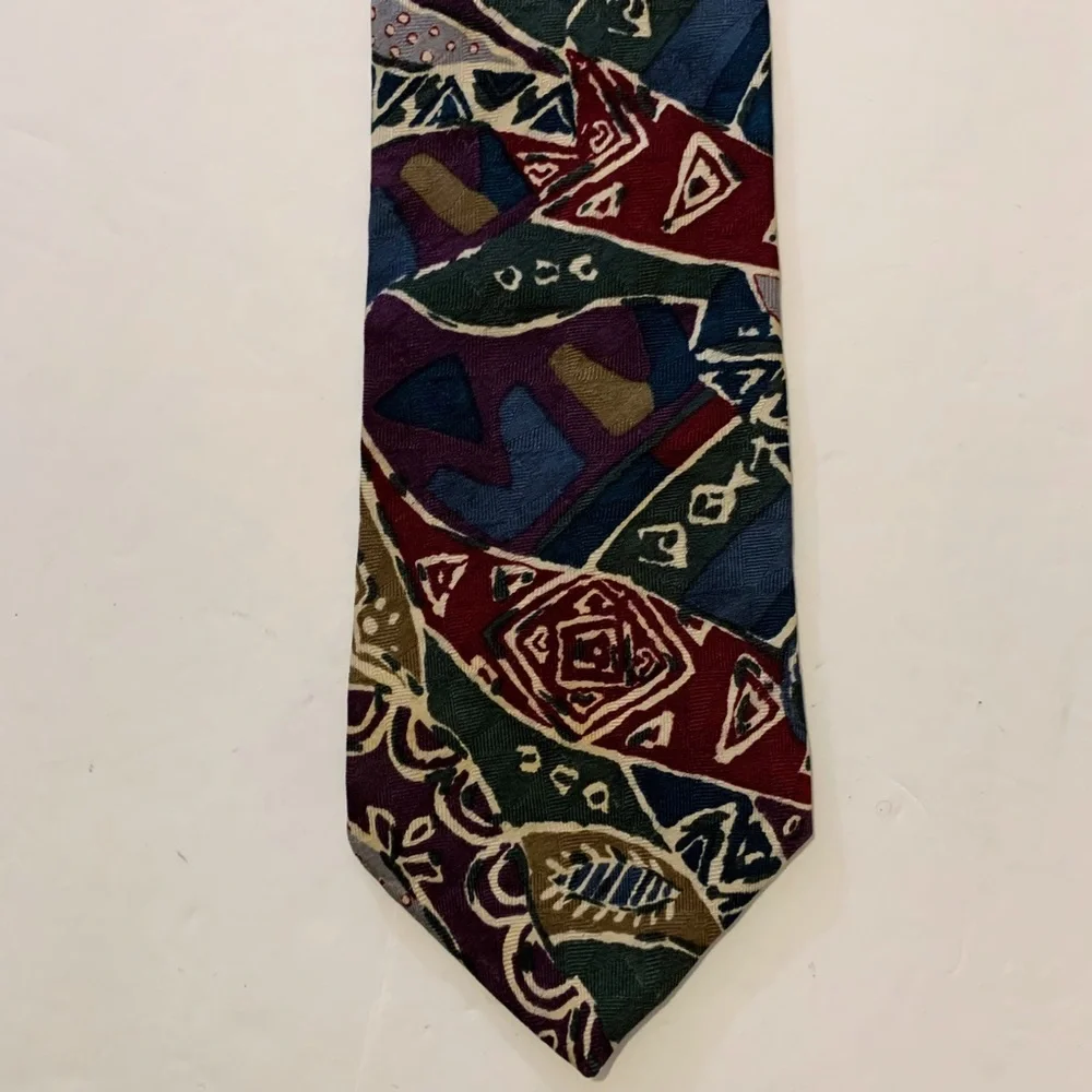 Vintage 90s Structure Silk Tie